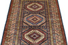 3x5 Navy and Ivory Kazak Tribal Rug