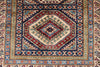 3x5 Navy and Ivory Kazak Tribal Rug