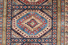 3x5 Navy and Ivory Kazak Tribal Rug