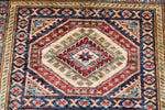 3x5 Navy and Ivory Kazak Tribal Rug