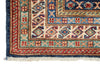 3x5 Navy and Ivory Kazak Tribal Rug