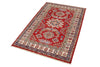 3x5 Red and Ivory Kazak Tribal Rug