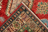 3x5 Red and Ivory Kazak Tribal Rug