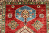 3x5 Red and Ivory Kazak Tribal Rug