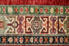 3x5 Red and Ivory Kazak Tribal Rug