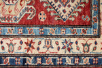 3x5 Red and Ivory Kazak Tribal Rug