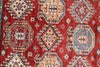 3x5 Red and Ivory Kazak Tribal Rug