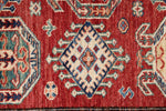 3x5 Red and Ivory Kazak Tribal Rug