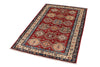 3x5 Red and Ivory Kazak Tribal Rug