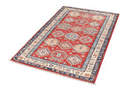 3x5 Red and Ivory Kazak Tribal Rug