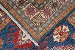 3x5 Navy and Ivory Kazak Tribal Rug