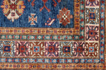 3x5 Navy and Ivory Kazak Tribal Rug