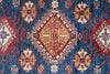 3x5 Navy and Ivory Kazak Tribal Rug