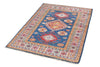 3x5 Navy and Ivory Kazak Tribal Rug