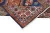 3x5 Navy and Ivory Kazak Tribal Rug