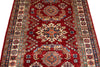 3x5 Red and Ivory Kazak Tribal Rug