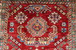 3x5 Red and Ivory Kazak Tribal Rug