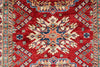 3x5 Red and Ivory Kazak Tribal Rug