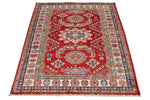 3x5 Red and Ivory Kazak Tribal Rug