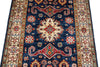 3x5 Navy and Ivory Kazak Tribal Rug