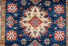 3x5 Navy and Ivory Kazak Tribal Rug