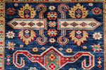 3x5 Navy and Ivory Kazak Tribal Rug