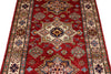 3x5 Red and Ivory Kazak Tribal Rug