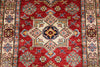 3x5 Red and Ivory Kazak Tribal Rug