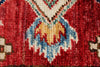 3x5 Red and Ivory Kazak Tribal Rug