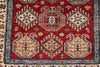 3x5 Red and Ivory Kazak Tribal Rug