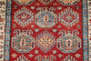 3x5 Red and Ivory Kazak Tribal Rug