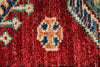 3x5 Red and Ivory Kazak Tribal Rug