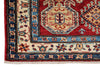 3x5 Red and Ivory Kazak Tribal Rug