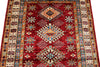 3x5 Red and Ivory Kazak Tribal Rug