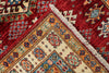 3x5 Red and Ivory Kazak Tribal Rug