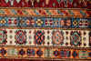 3x5 Red and Ivory Kazak Tribal Rug