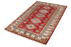 3x5 Red and Ivory Kazak Tribal Rug