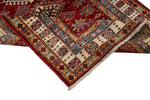 3x5 Red and Ivory Kazak Tribal Rug