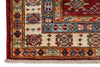 3x5 Red and Ivory Kazak Tribal Rug