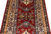 3x5 Red and Ivory Kazak Tribal Rug