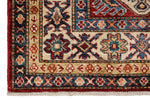 3x5 Red and Ivory Kazak Tribal Rug