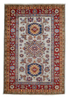 3x5 Gray and Red Kazak Tribal Rug