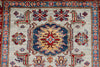 3x5 Gray and Red Kazak Tribal Rug