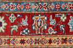 3x5 Gray and Red Kazak Tribal Rug