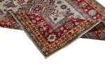 3x5 Gray and Red Kazak Tribal Rug