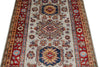 3x5 Gray and Red Kazak Tribal Rug