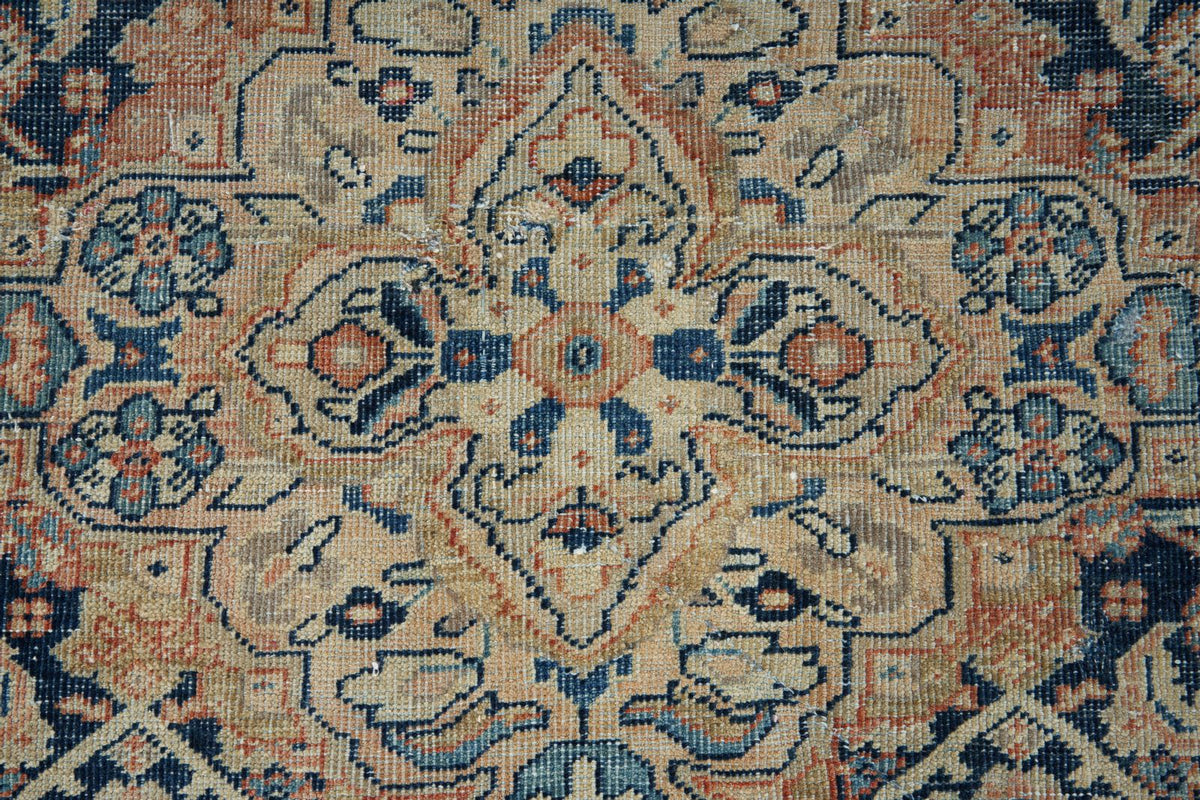 4x7 Navy and Beige Persian Traditional Rug