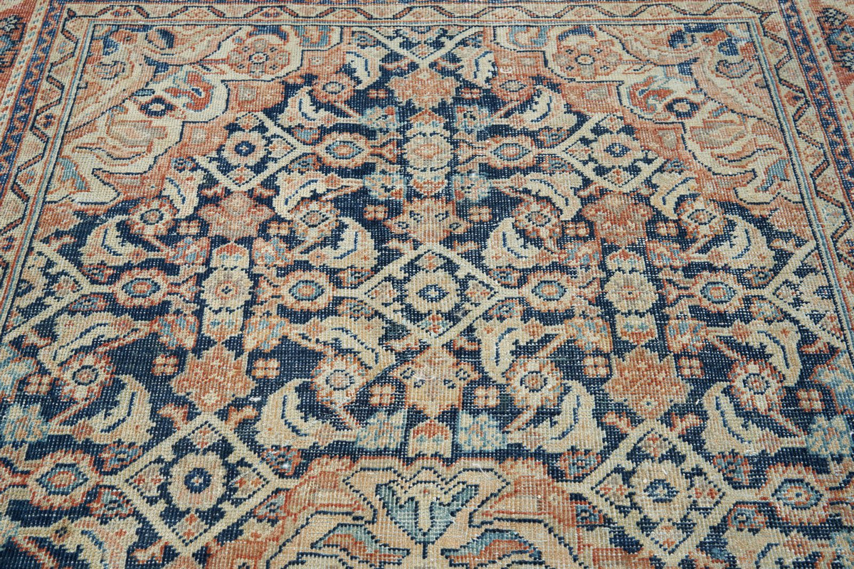 4x7 Navy and Beige Persian Traditional Rug