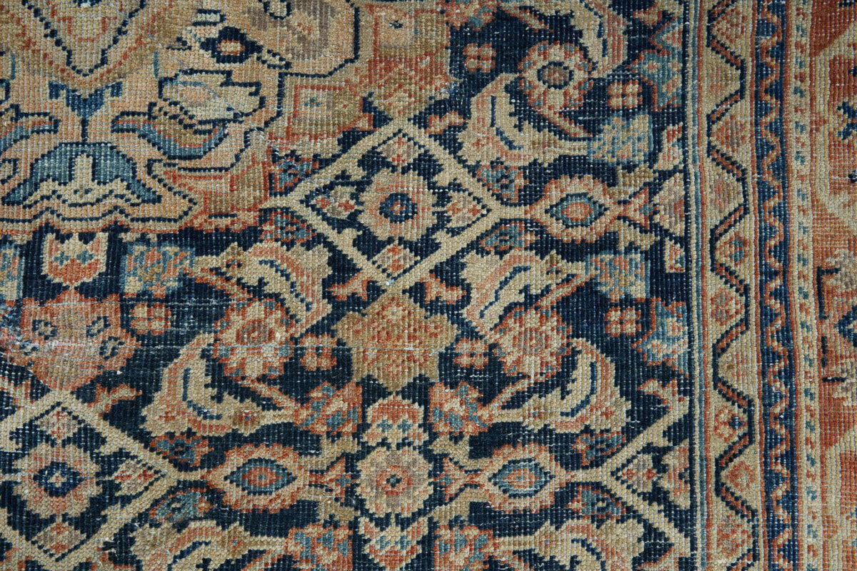 4x7 Navy and Beige Persian Traditional Rug