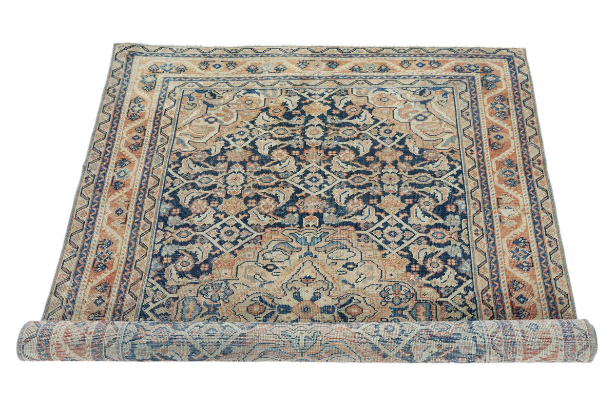 4x7 Navy and Beige Persian Traditional Rug